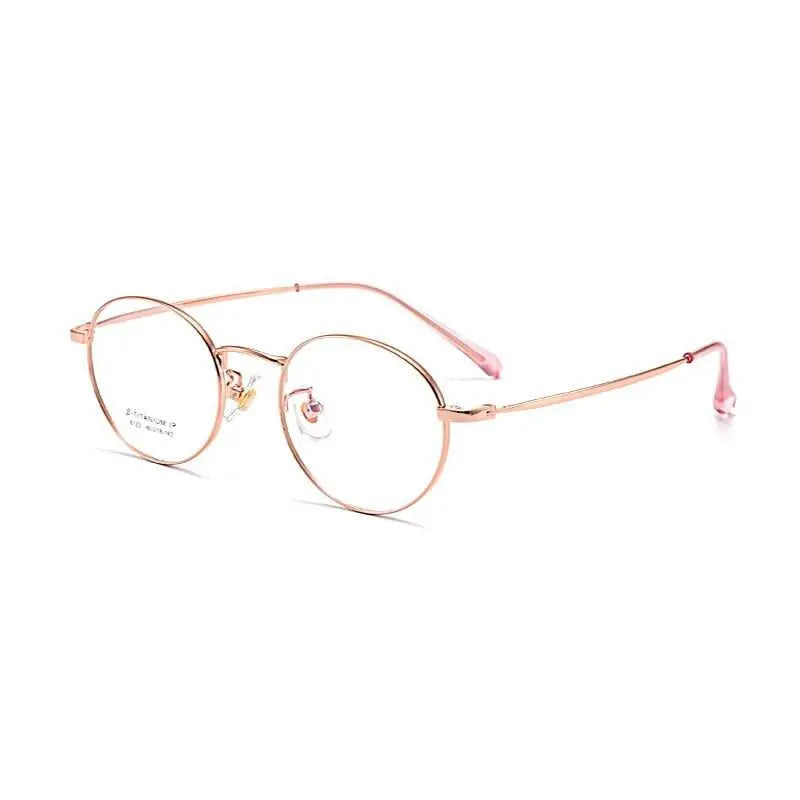 Unisex Round Full Rim Titanium Prescription Glasses 8123 — view 10 | Rx Spectacle