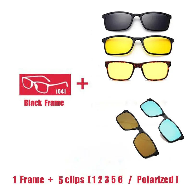 Unisex Square Full Rim Titanium Clip-On Prescription Glasses 1641 — view 19 | Rx Spectacle