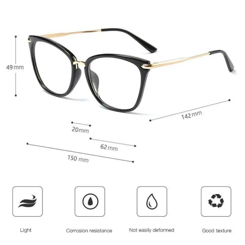 Women's Cat Eye Full Rim TR90 Prescription Glasses 95138 — view 12 | Rx Spectacle