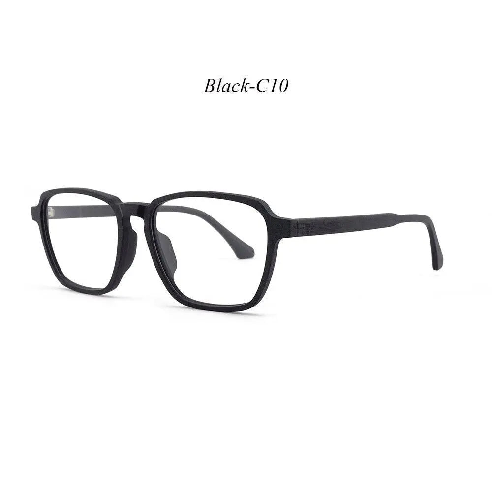 Men's Polygon Full Rim Wood Oversized Prescription Glasses 1694 — view 5 | Rx Spectacle