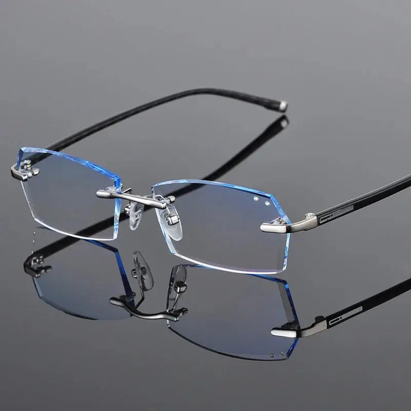 Square Rimless Alloy Prescription Glasses 658028 — view 6 | Rx Spectacle
