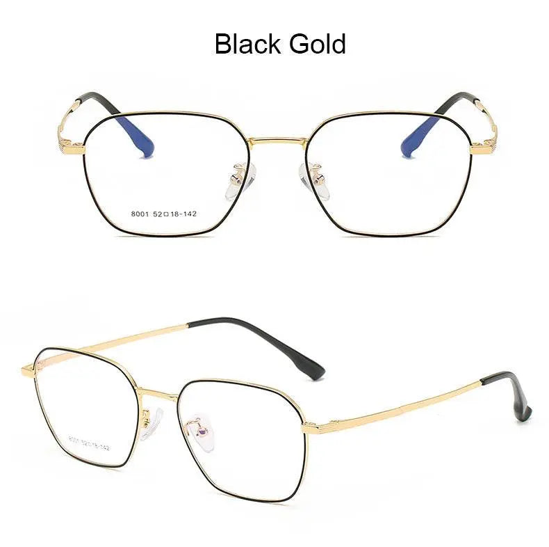 Unisex Square Full Rim Alloy Prescription Glasses 8001 — view 14 | Rx Spectacle