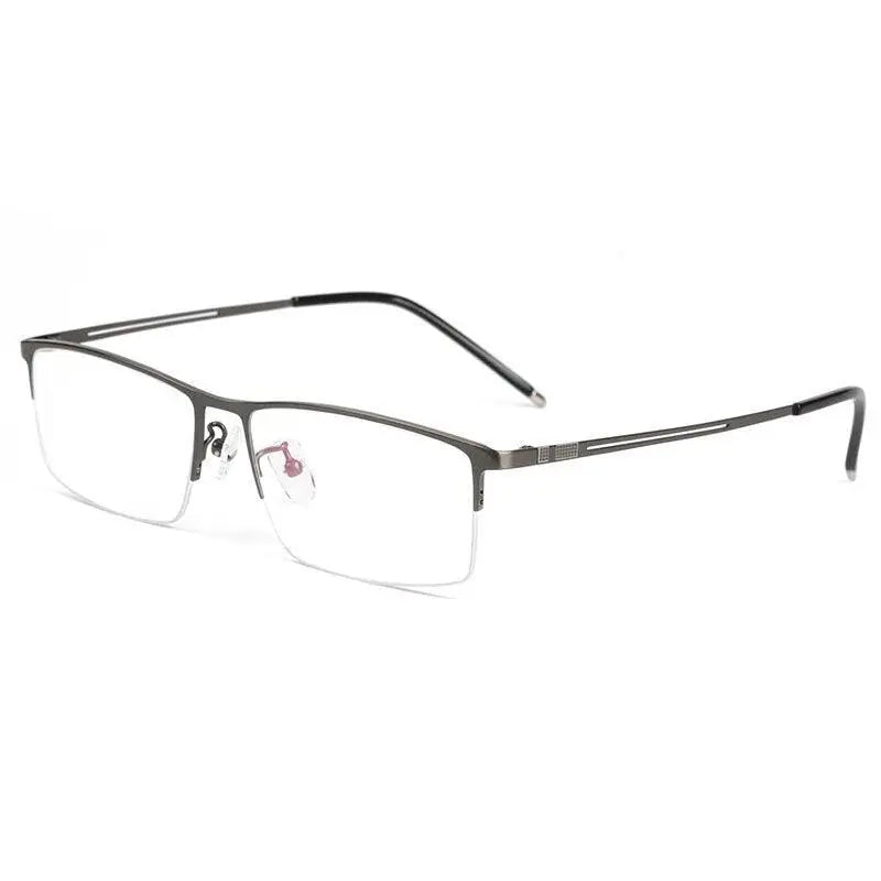 Men's Square Semi-Rimless Titanium Prescription Glasses Ej8606 — view 4 | Rx Spectacle