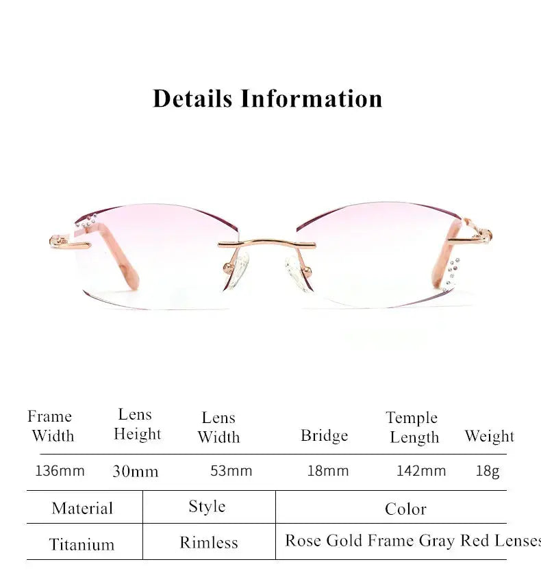 Women's Oval Rimless Titanium Prescription Glasses 99101 — view 2 | Rx Spectacle