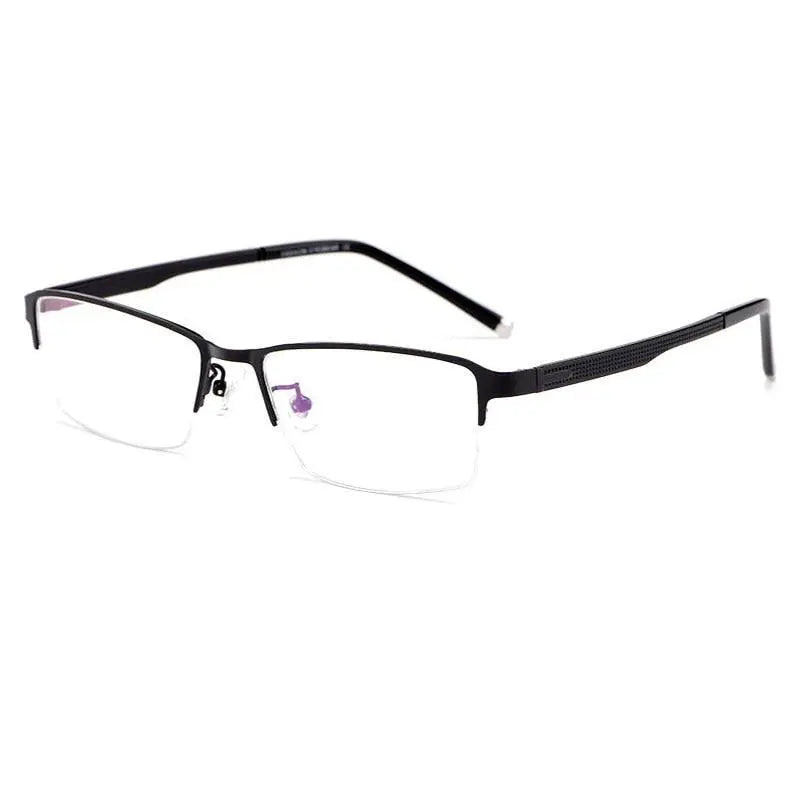 Men's Rectangular Semi-Rimless Alloy Prescription Glasses 3095 — view 10 | Rx Spectacle