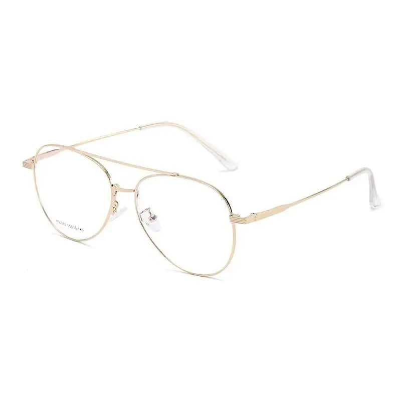 Unisex Round Full Rim Alloy Double Bridge Prescription Glasses 90272 — view 10 | Rx Spectacle