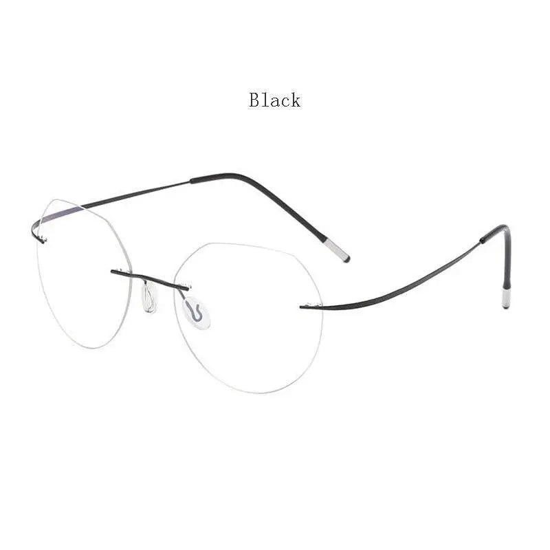 Unisex Polygon Rimless Titanium Prescription Glasses 6001-6002 — view 9 | Rx Spectacle