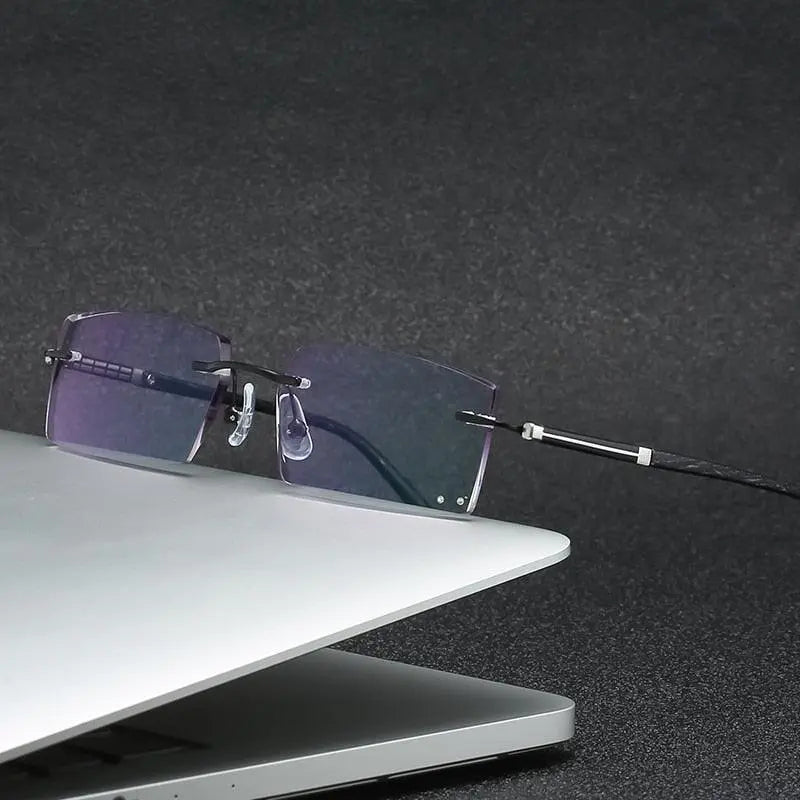 Men's Square Rimless Prescription Glasses 52050 — view 1 | Rx Spectacle