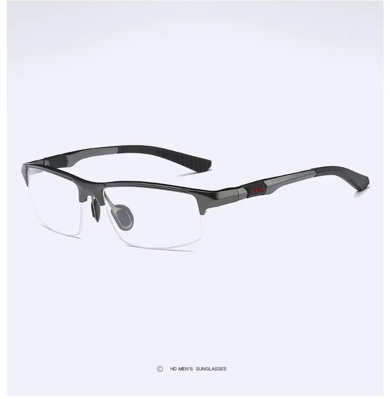Men's Rectangular Semi-Rimless Aluminum Prescription Glasses Y3121 — view 17 | Rx Spectacle