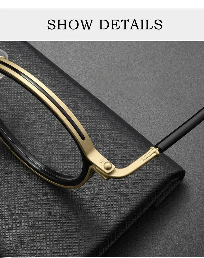 Unisex Round Full Rim Titanium Prescription Glasses H33088 — view 13 | Rx Spectacle