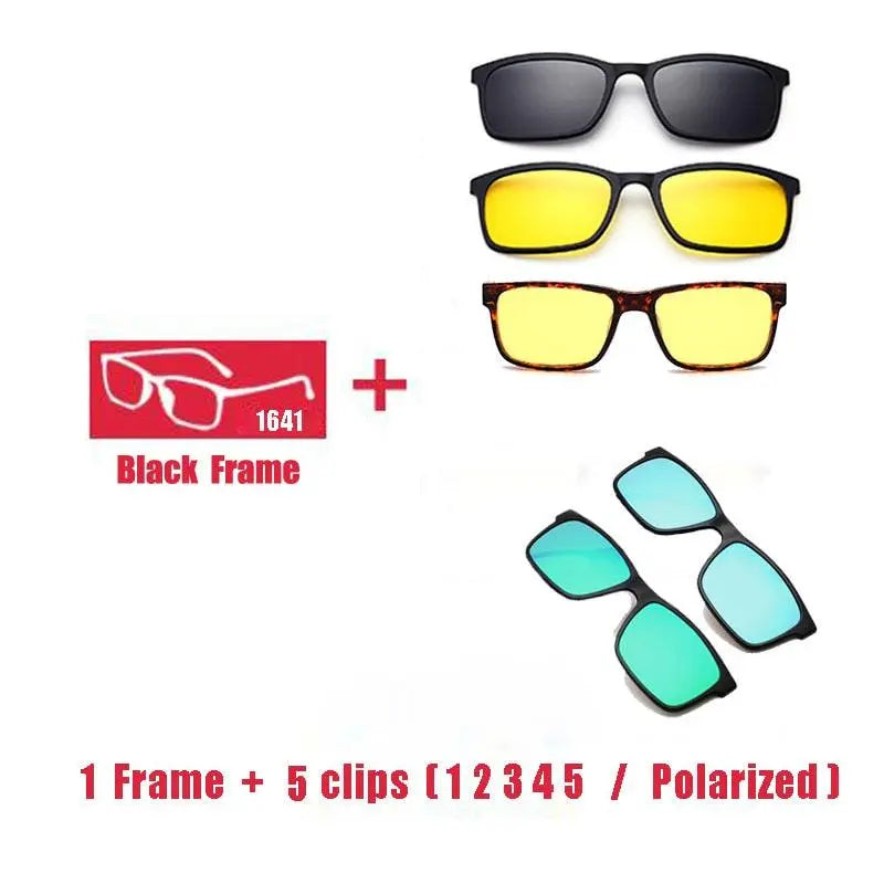 Unisex Square Full Rim Titanium Clip-On Prescription Glasses 1641 — view 21 | Rx Spectacle