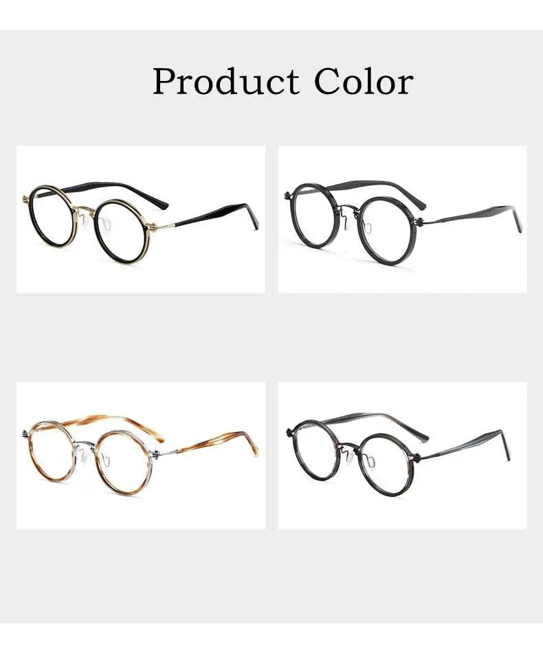 Unisex Round Full Rim Titanium Prescription Glasses H33088 — view 16 | Rx Spectacle