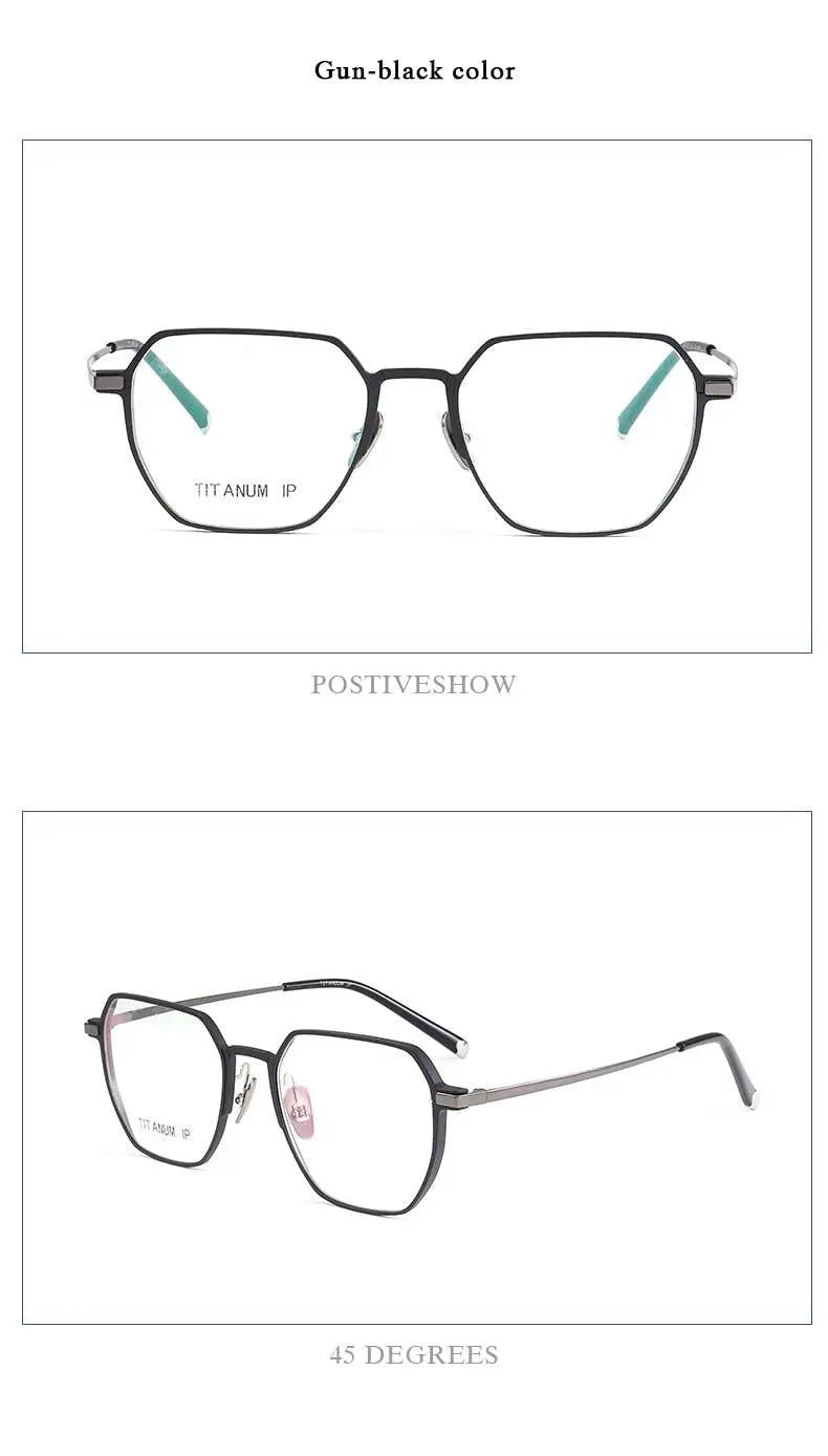 Unisex Full Rim Titanium Prescription Glasses 66004 — view 13 | Rx Spectacle