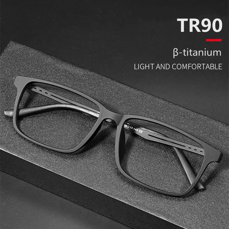 Unisex Square Full Rim Titanium Reading Glasses F3003 — view 2 | Rx Spectacle