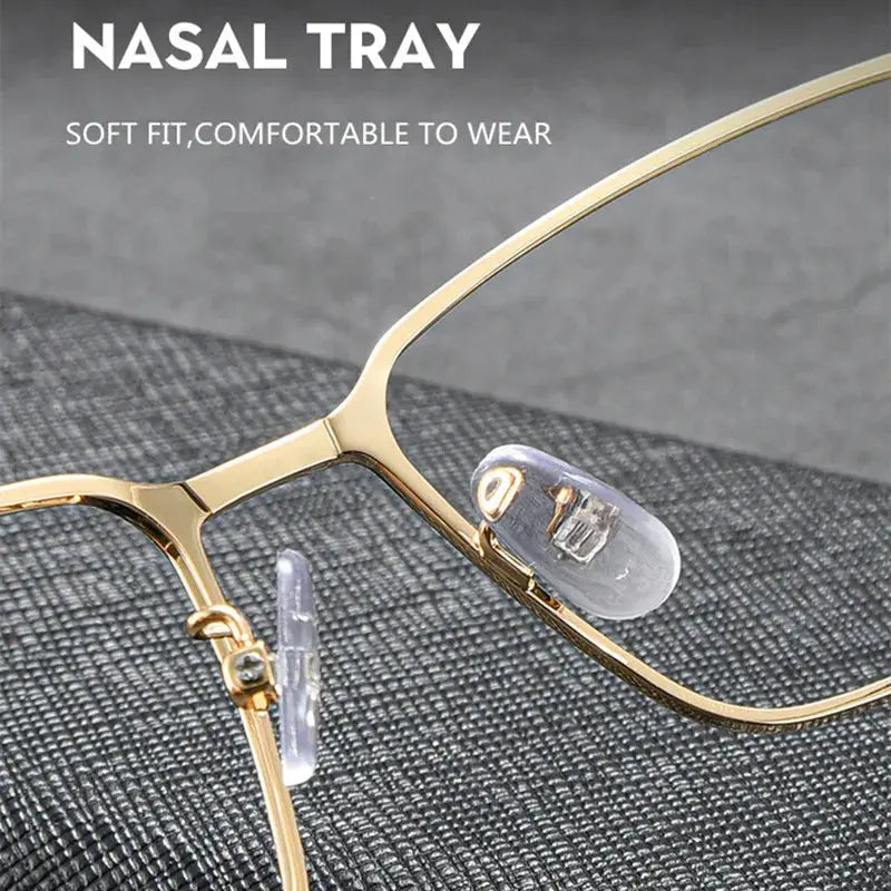 Unisex Square Full Rim Titanium Reading Glasses 39206 — view 3 | Rx Spectacle