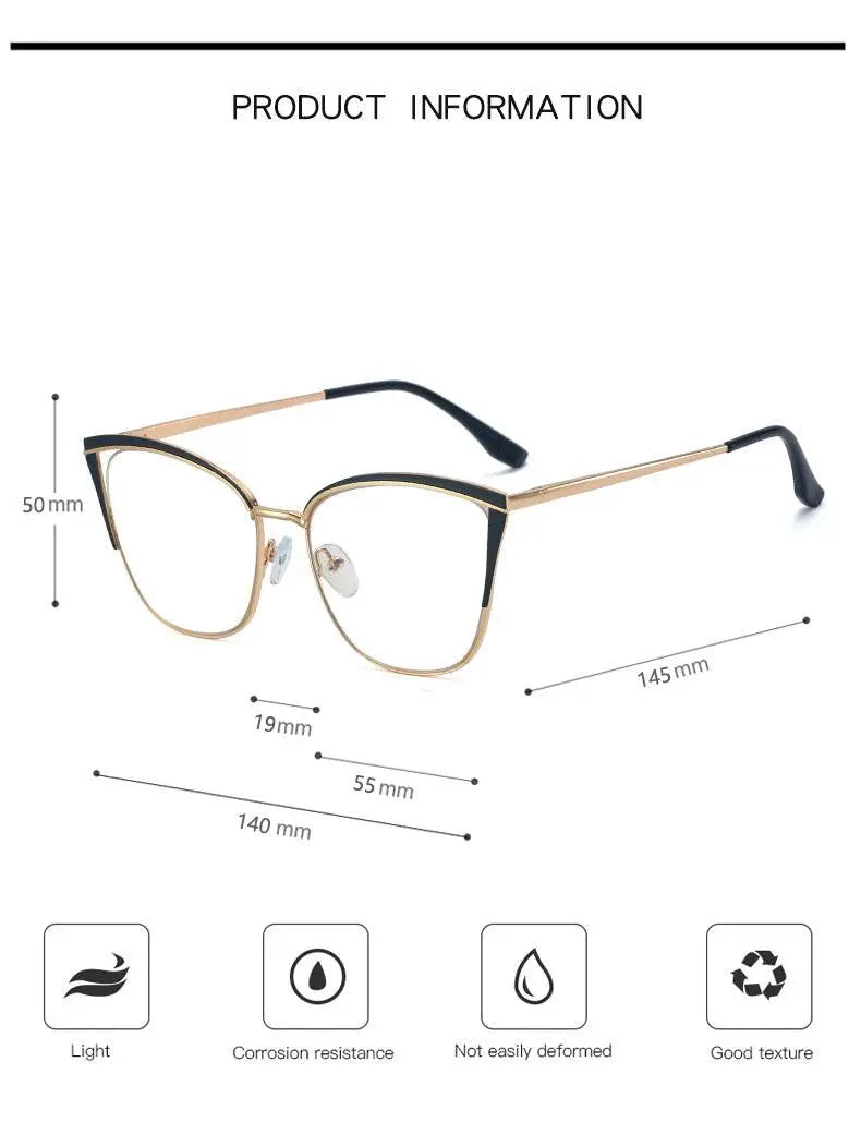 Women's Cat Eye Full Rim TR90 Prescription Glasses 95778 — view 13 | Rx Spectacle