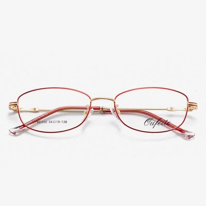 Women's Rectangular Full Rim Alloy Prescription Glasses 050 — view 5 | Rx Spectacle