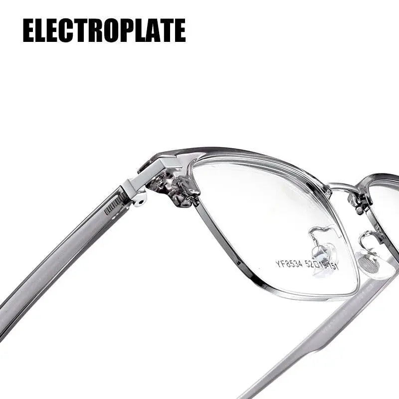 Men's Square Full Rim Alloy Prescription Glasses 8534YF — view 5 | Rx Spectacle