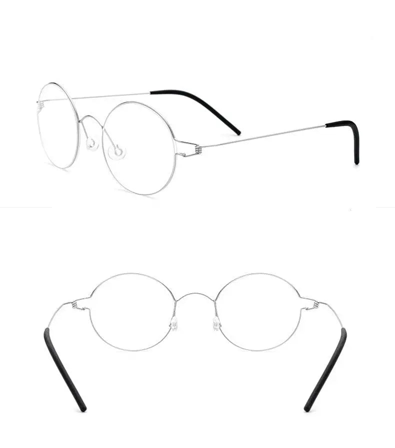 Unisex Round Full Rim Titanium Screwless Prescription Glasses 28607 — view 17 | Rx Spectacle