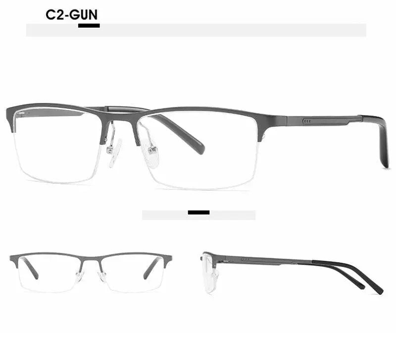 Unisex Square Semi-Rimless Alloy Prescription Glasses CX6342 — view 14 | Rx Spectacle