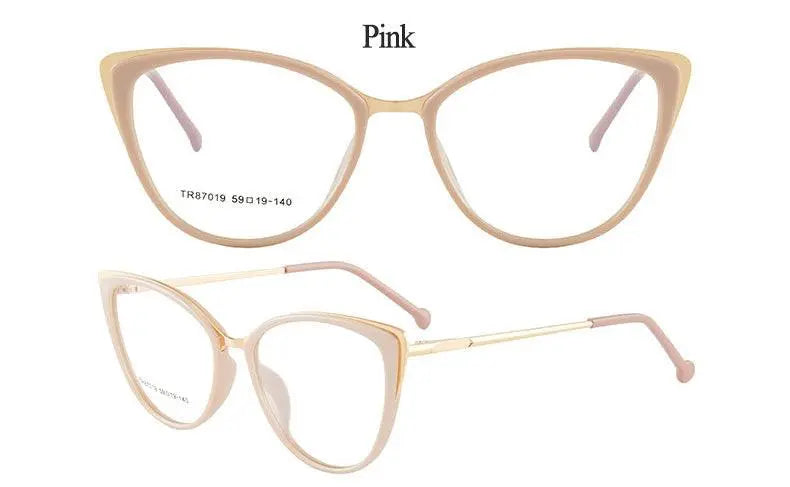 Women's Cat Eye Full Rim TR90 Prescription Glasses 7019 — view 19 | Rx Spectacle