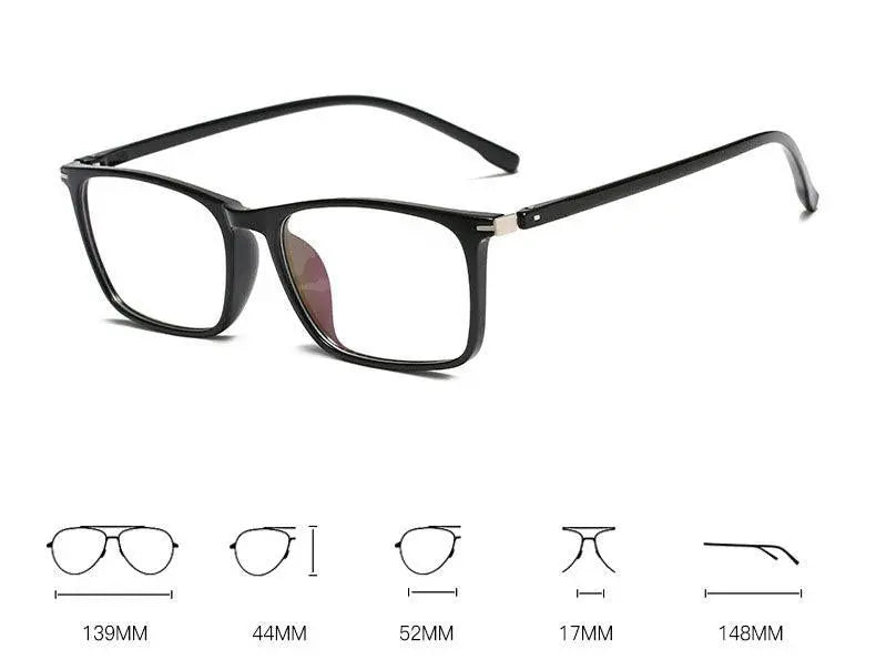 Unisex Square Full Rim TR90 Prescription Glasses 11772 — view 12 | Rx Spectacle