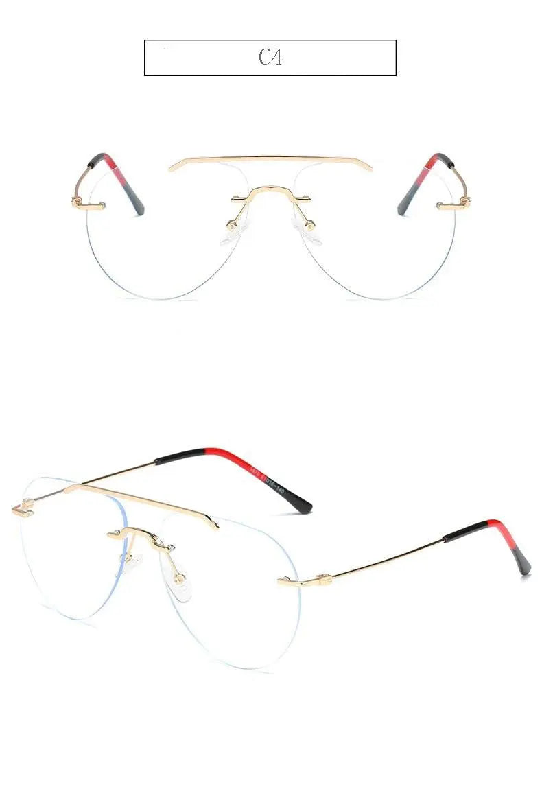 Unisex Round Rimless Alloy Double Bridge Prescription Glasses 81870 — view 19 | Rx Spectacle