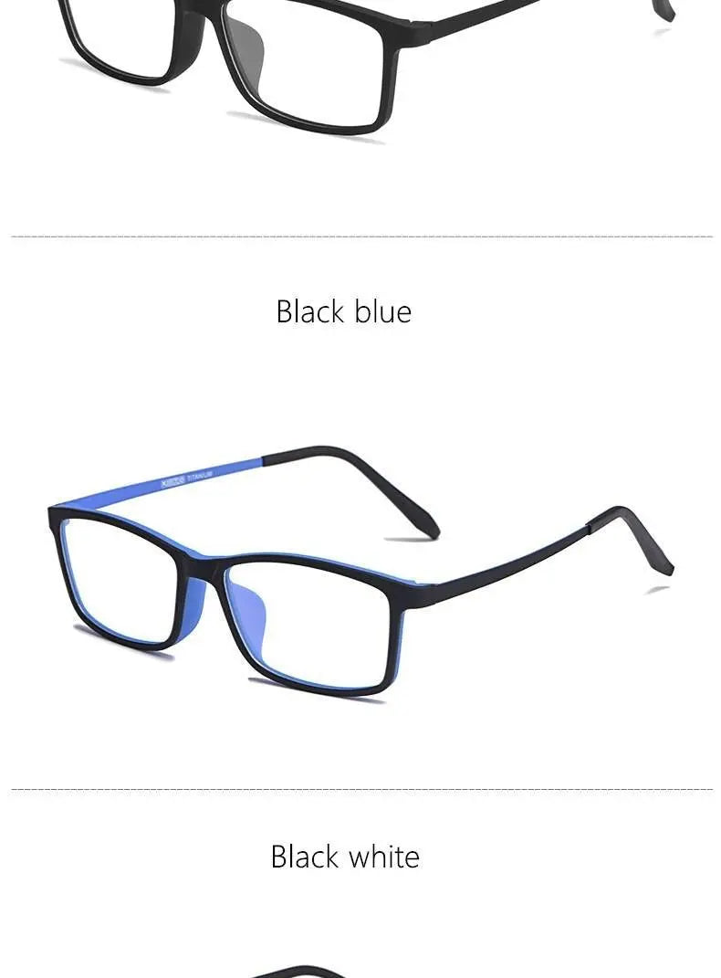 Unisex Square Full Rim Titanium Prescription Glasses HR3048 — view 12 | Rx Spectacle