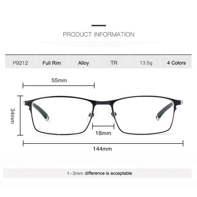 Unisex Full Rim Alloy Prescription Glasses P9211 — view 13 | Rx Spectacle