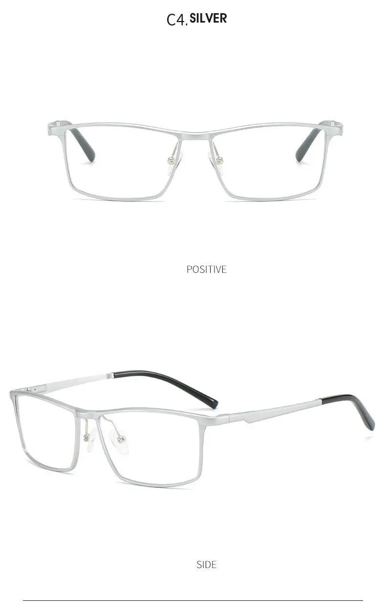 Men's Square Full Rim Titanium Prescription Glasses 6330 — view 13 | Rx Spectacle