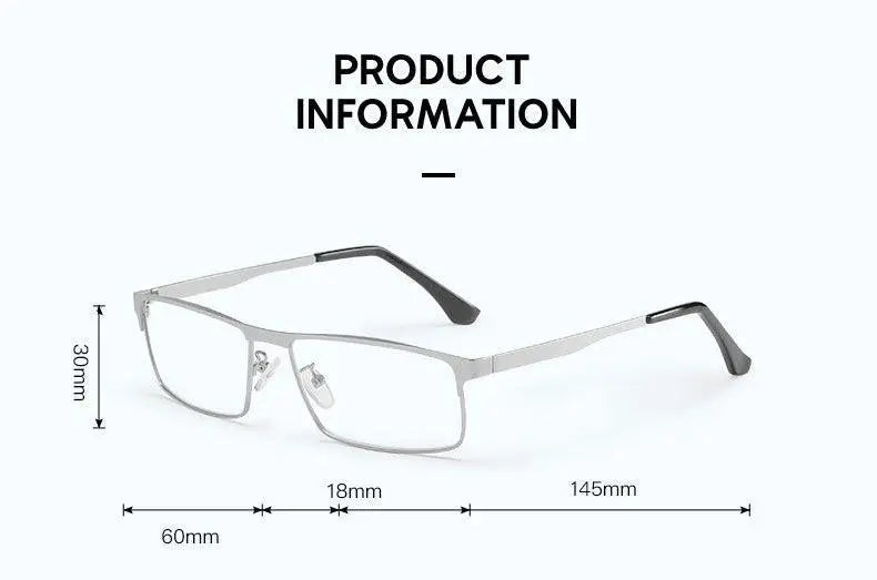 Unisex Square Full Rim Alloy Reading Glasses 9013 — view 9 | Rx Spectacle