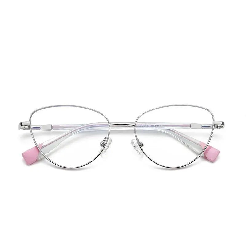 Women's Cat Eye Full Rim Alloy Prescription Glasses 3020 — view 8 | Rx Spectacle
