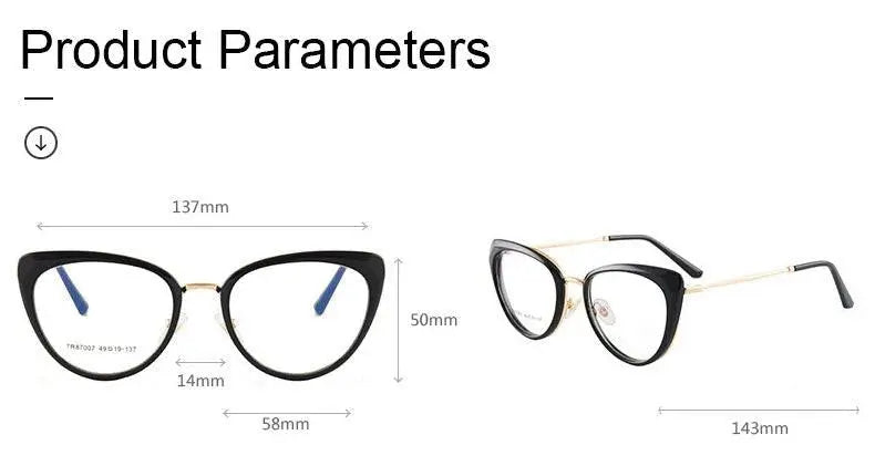 Women's Cat Eye Full Rim TR90 Prescription Glasses 7007 — view 14 | Rx Spectacle