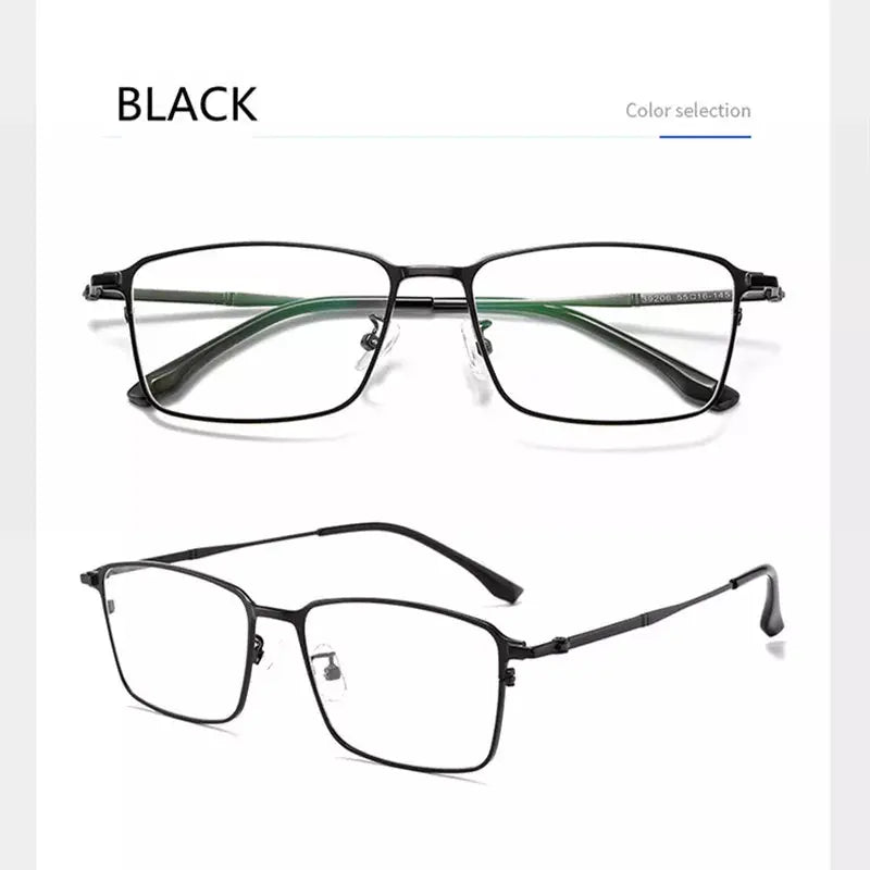 Unisex Square Full Rim Titanium Reading Glasses 39206 — view 4 | Rx Spectacle