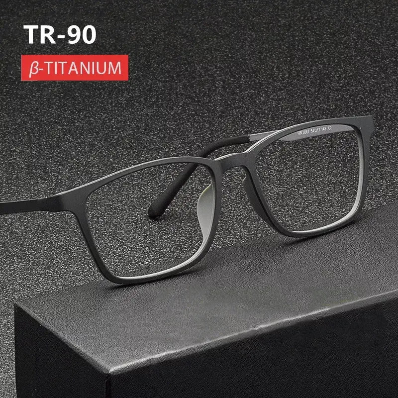 Unisex Square Full Rim Titanium Reading Glasses 3067 — view 1 | Rx Spectacle