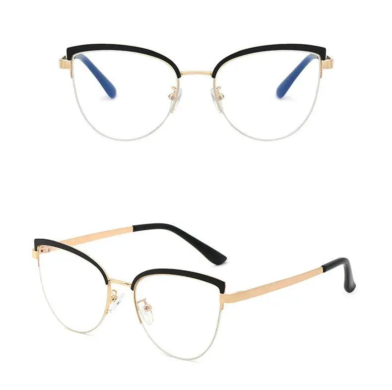 Women's Cat Eye Full Rim Alloy Prescription Glasses 95679 — view 13 | Rx Spectacle