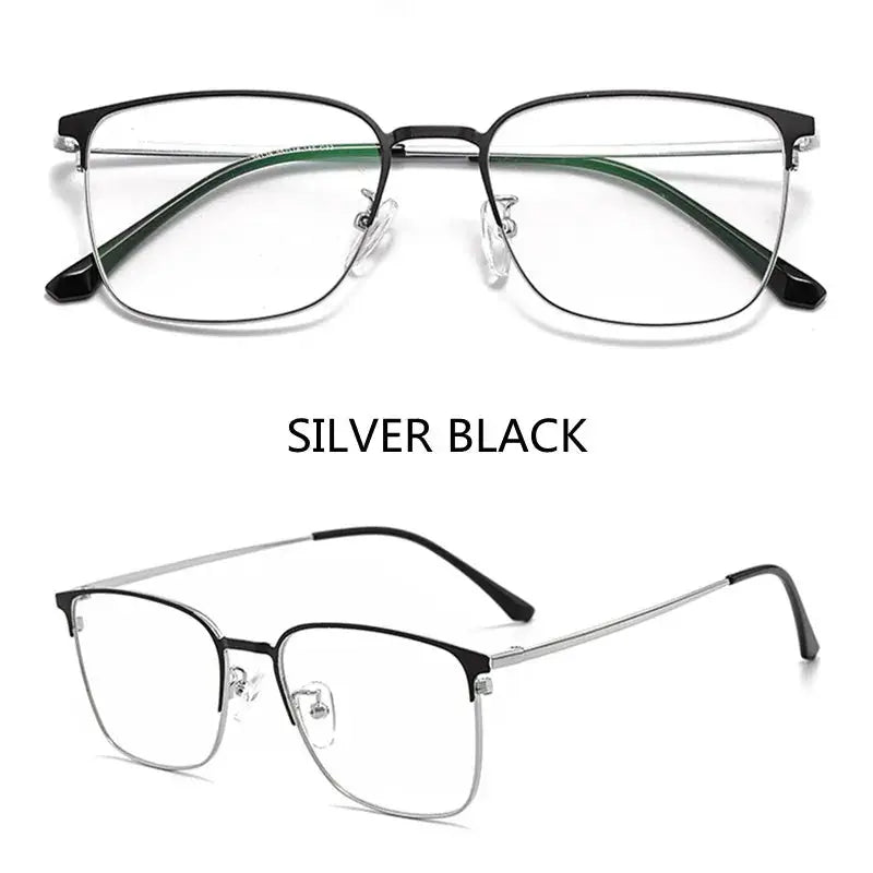 Unisex Rectangular Full Rim Alloy Prescription Glasses 39139 — view 6 | Rx Spectacle