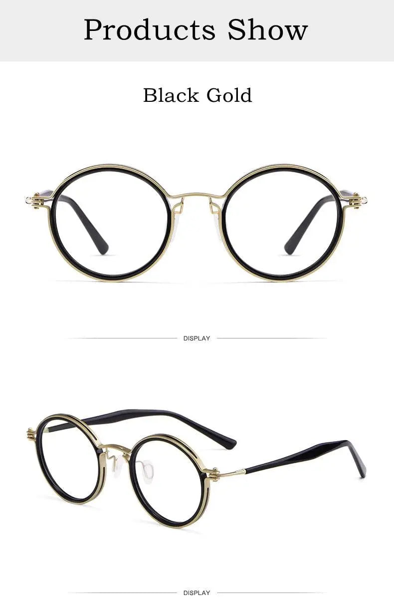 Unisex Round Full Rim Titanium Prescription Glasses H33088 — view 17 | Rx Spectacle