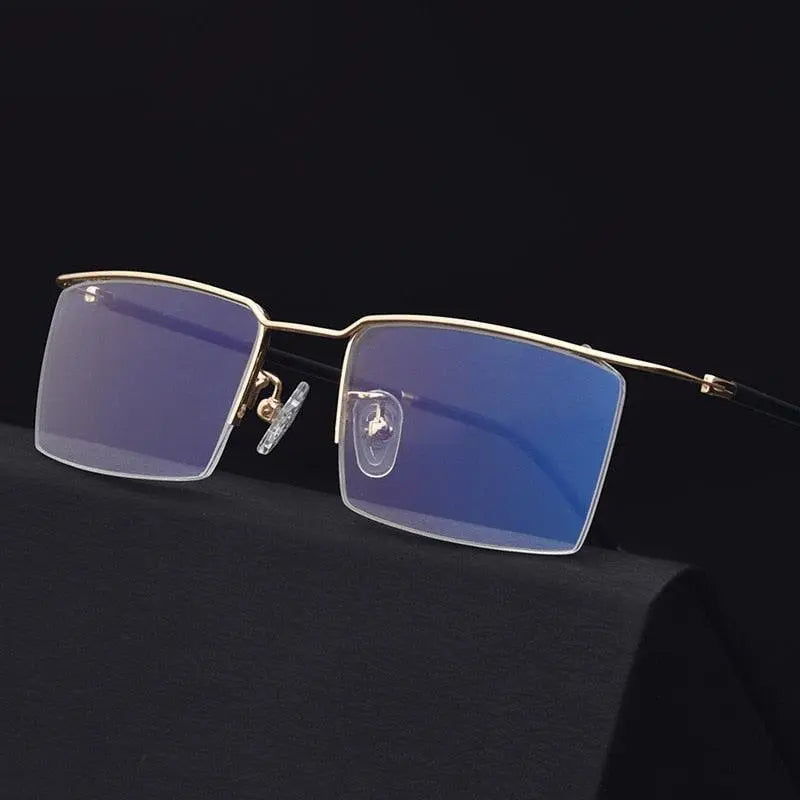 Unisex Semi-Rimless Titanium Prescription Glasses 6341 — view 7 | Rx Spectacle