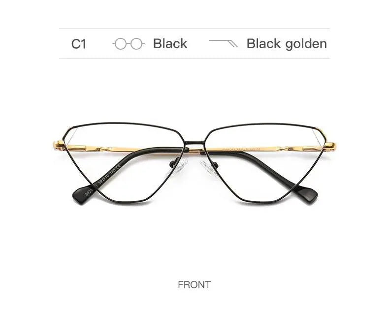 Women's Cat Eye Full Rim Alloy Prescription Glasses 3023 — view 14 | Rx Spectacle