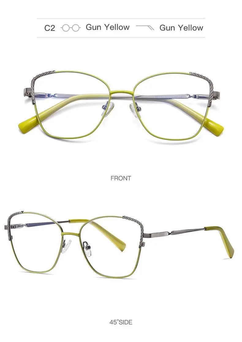 Women's Polygon Full Rim Alloy Prescription Glasses 3014 — view 19 | Rx Spectacle