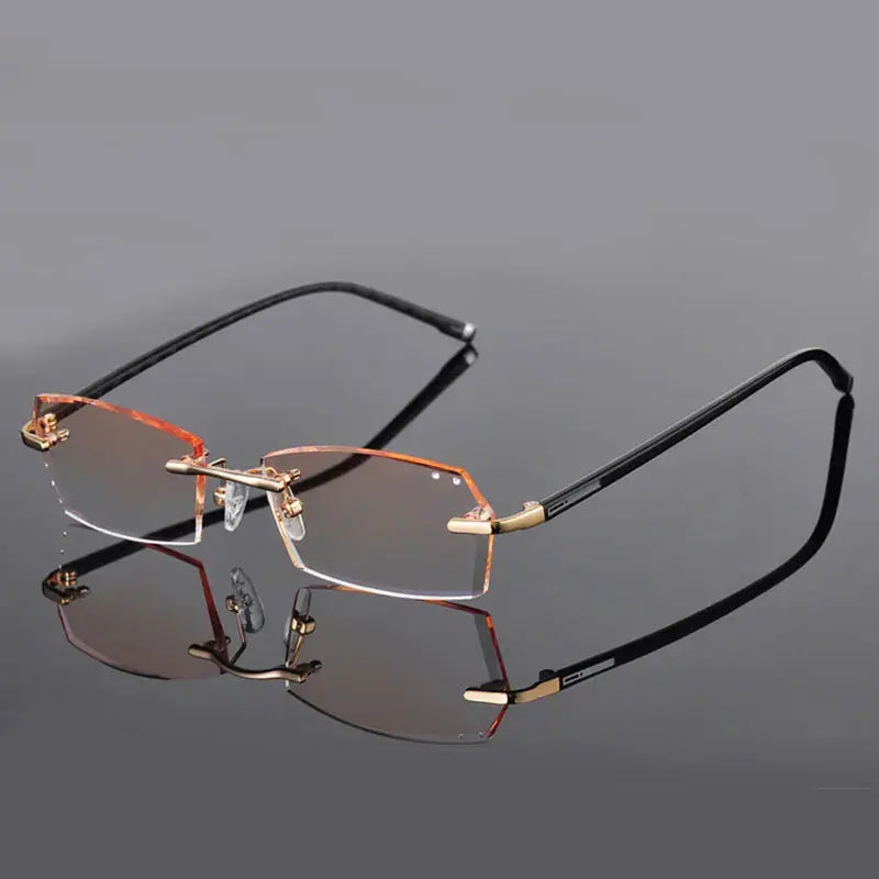 Square Rimless Alloy Prescription Glasses 658028 — view 4 | Rx Spectacle