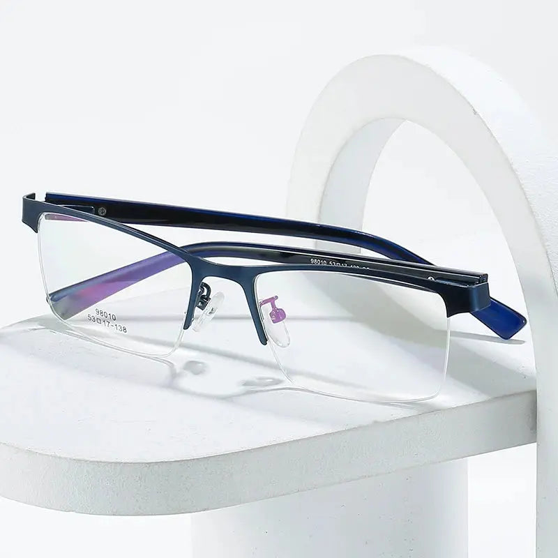 Women's Square Semi-Rimless Alloy Prescription Glasses 980104 — view 1 | Rx Spectacle