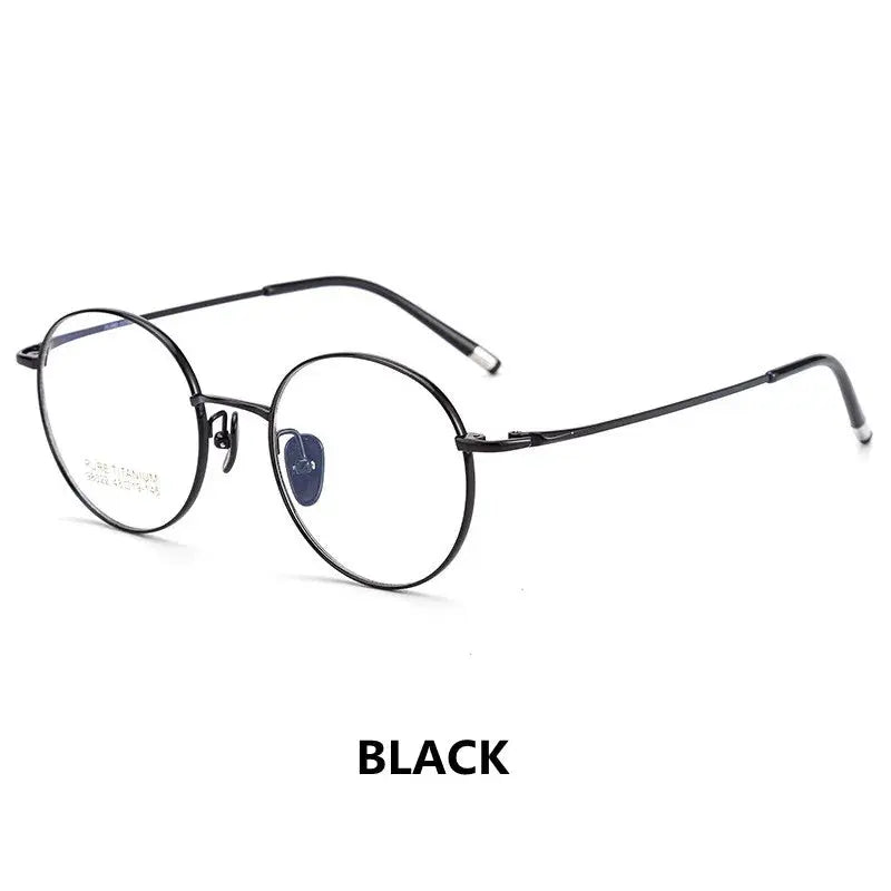 Unisex Round Full Rim Titanium Prescription Glasses 98022 — view 8 | Rx Spectacle