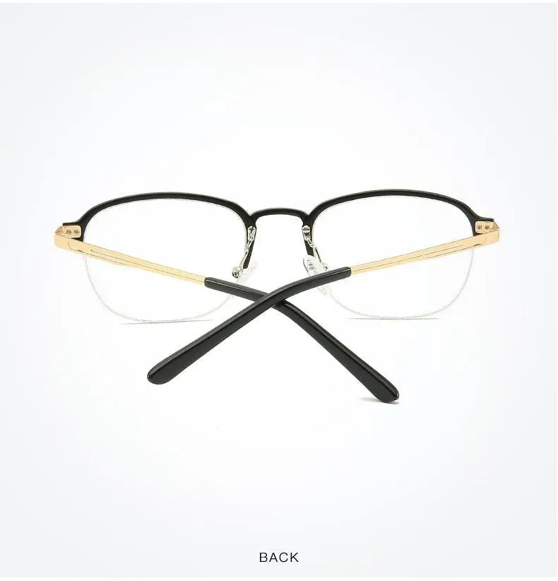 Unisex Square Semi-Rimless Titanium Prescription Glasses 6097 — view 14 | Rx Spectacle