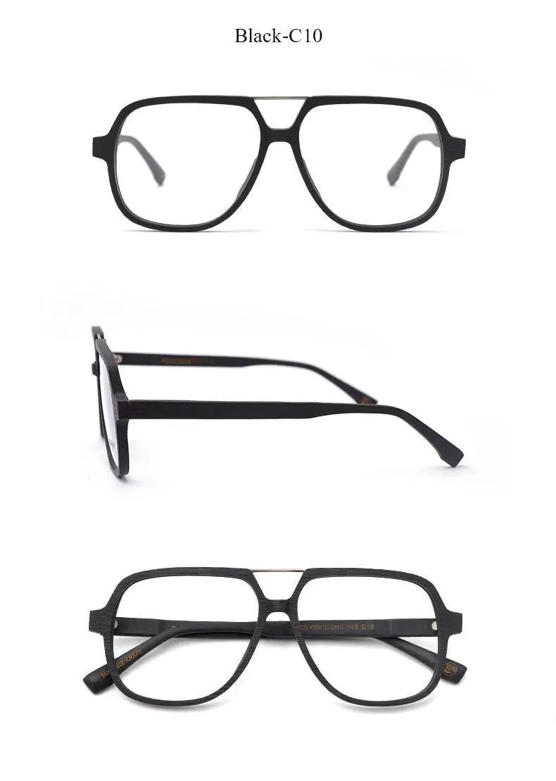 Unisex Square Full Rim Wood Oversized Prescription Glasses Ps8210 — view 15 | Rx Spectacle