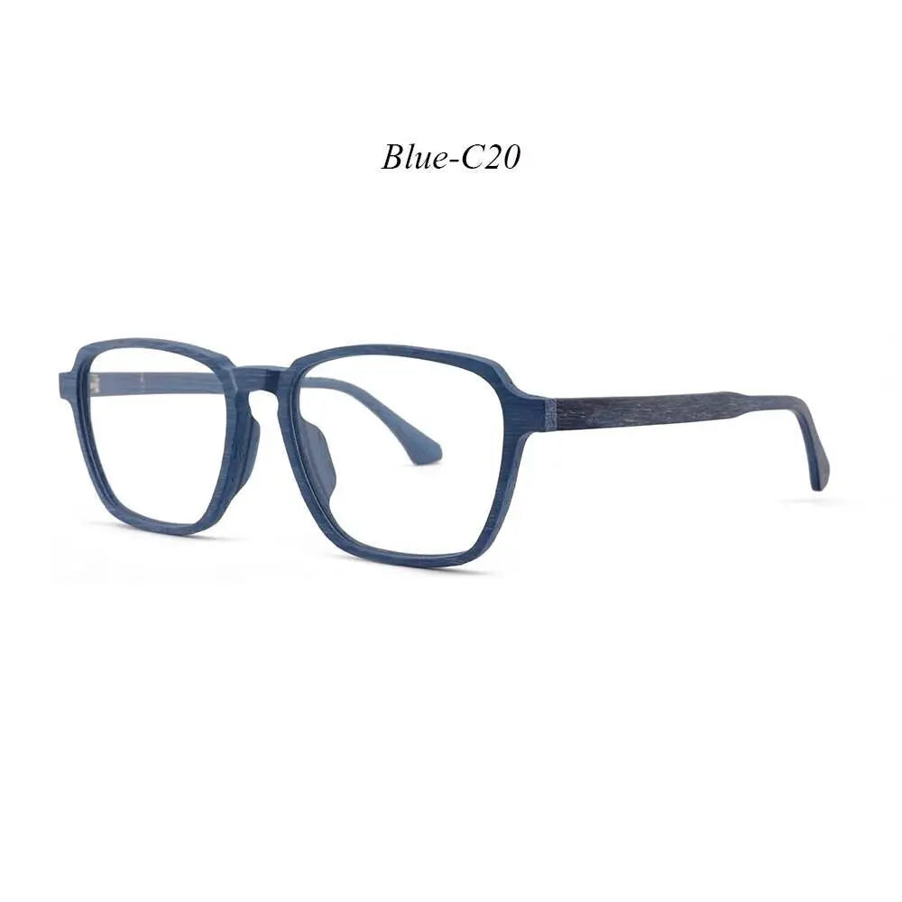 Men's Polygon Full Rim Wood Oversized Prescription Glasses 1694 — view 13 | Rx Spectacle