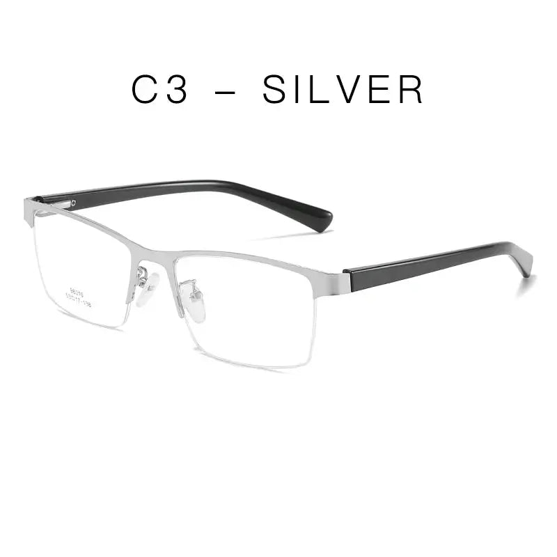 Women's Square Semi-Rimless Alloy Prescription Glasses 980104 — view 4 | Rx Spectacle
