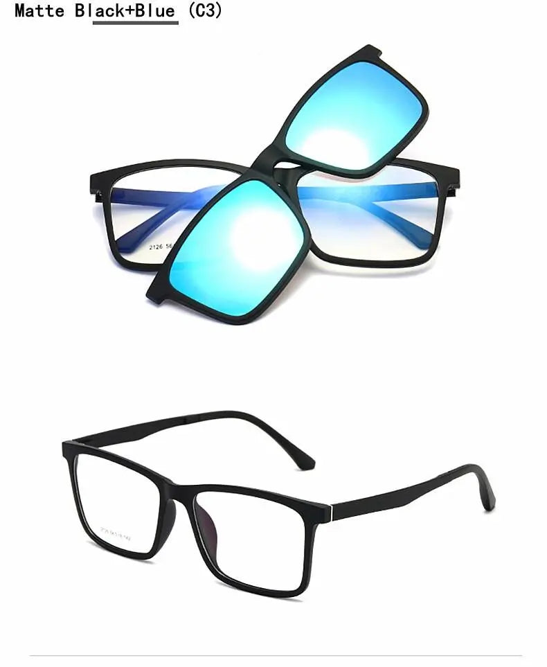 Men's Full Rim TR90 Clip-On Prescription Glasses 2126 — view 17 | Rx Spectacle