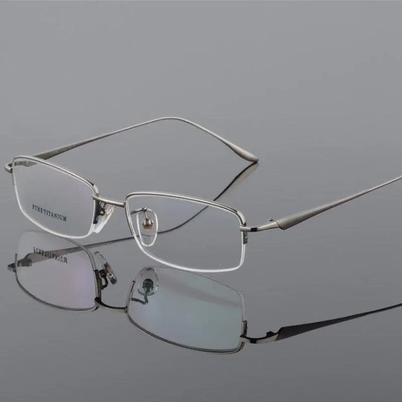 Men's Semi-Rimless Titanium Prescription Glasses 8272 — view 4 | Rx Spectacle